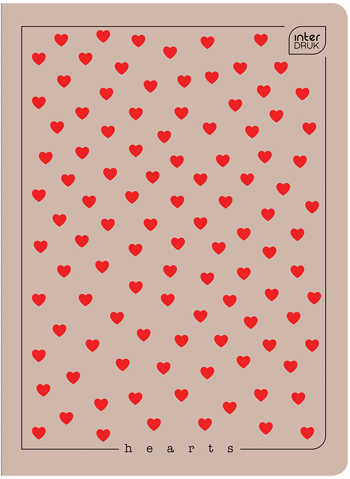 Zeszyt w kratkę Interdruk UV Hearts, A5, 60 kartek, mix wzorów
