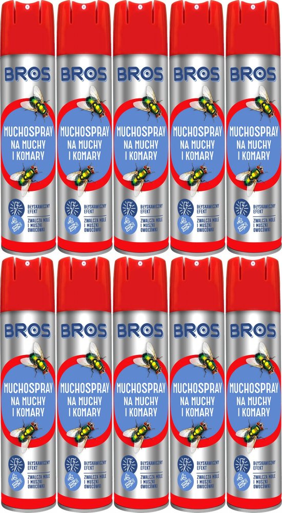 10x Muchospray na muchy i komary Bros, 250ml
