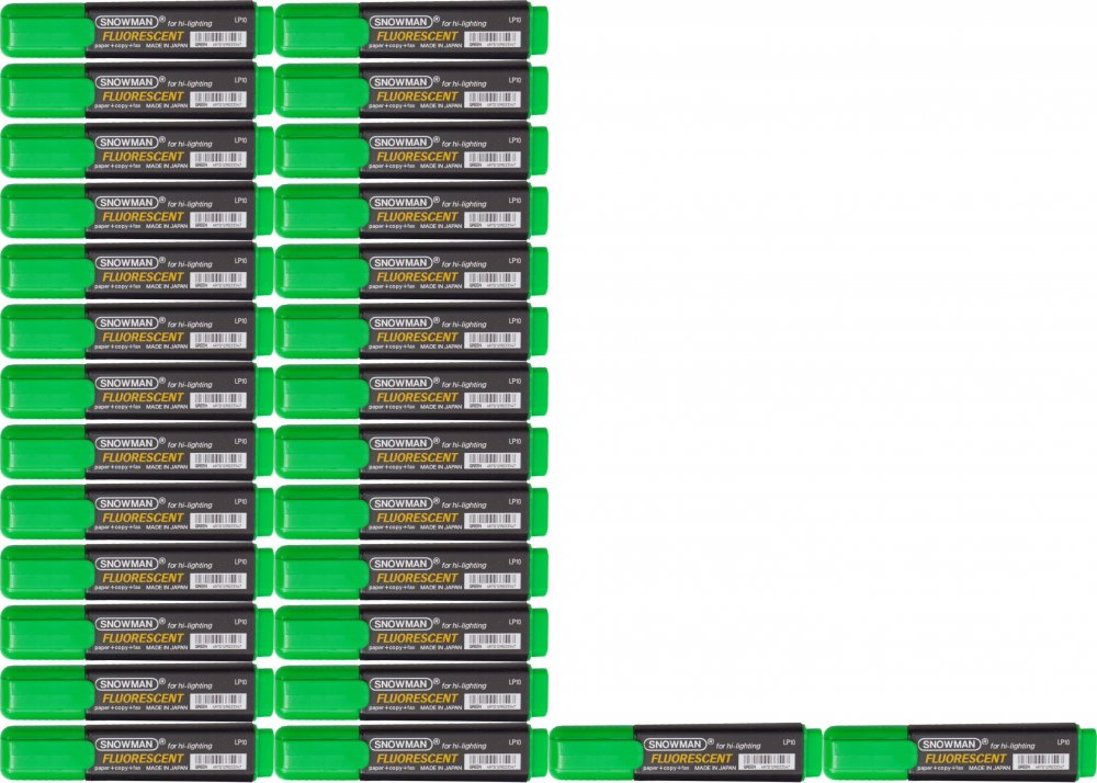 48x Zakreślacz Snowman, ścięta, zielony