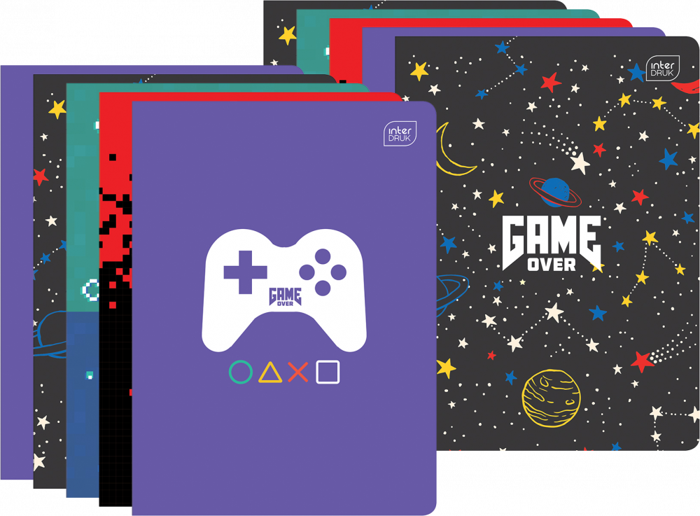 10x Zeszyt w kratkę Interdruk UV Boys, A5, 16 kartek, mix wzorów