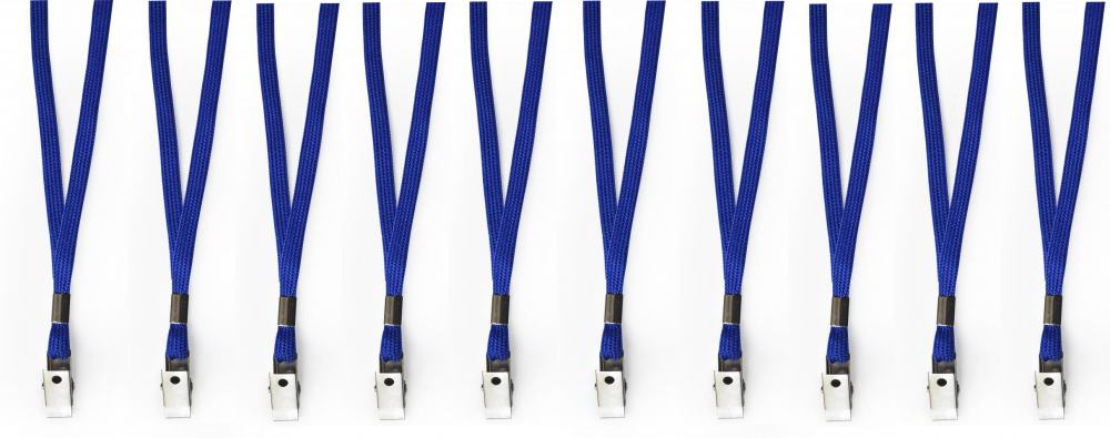 10x taśma do osłon na identyfikatory Argo, zakończona klipsem, niebieski