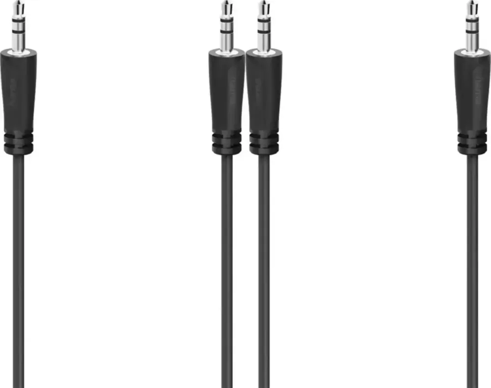 2x Kabel Hama mini Jack 3.5mm - mini Jack 3.5mm, 3m, czarny