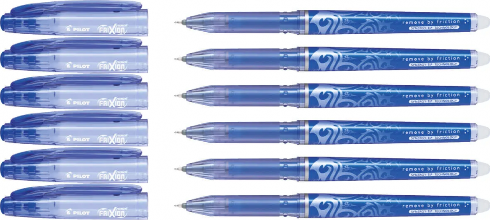 6x Cienkopis wymazywalny Pilot, Frixion Point, 0.5mm, niebieski