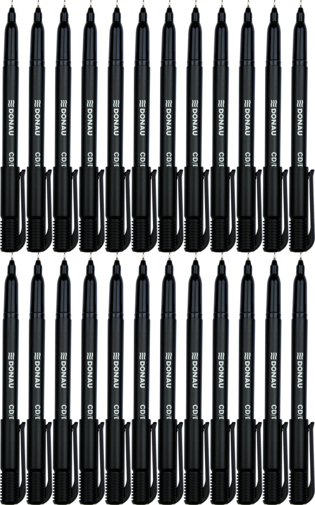 24x Marker do płyt CD i DVD Donau, okrągła, 0.5 mm, czarny