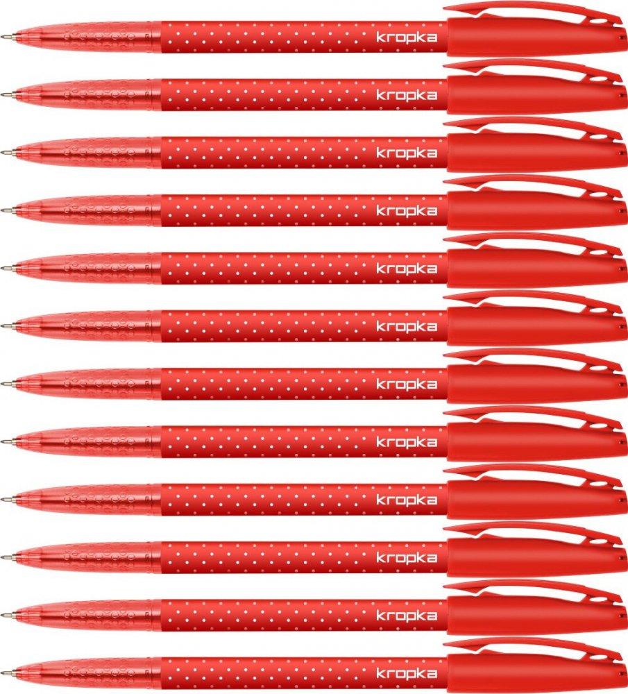 12x Długopis Rystor, Kropka, 0.5mm, czerwony