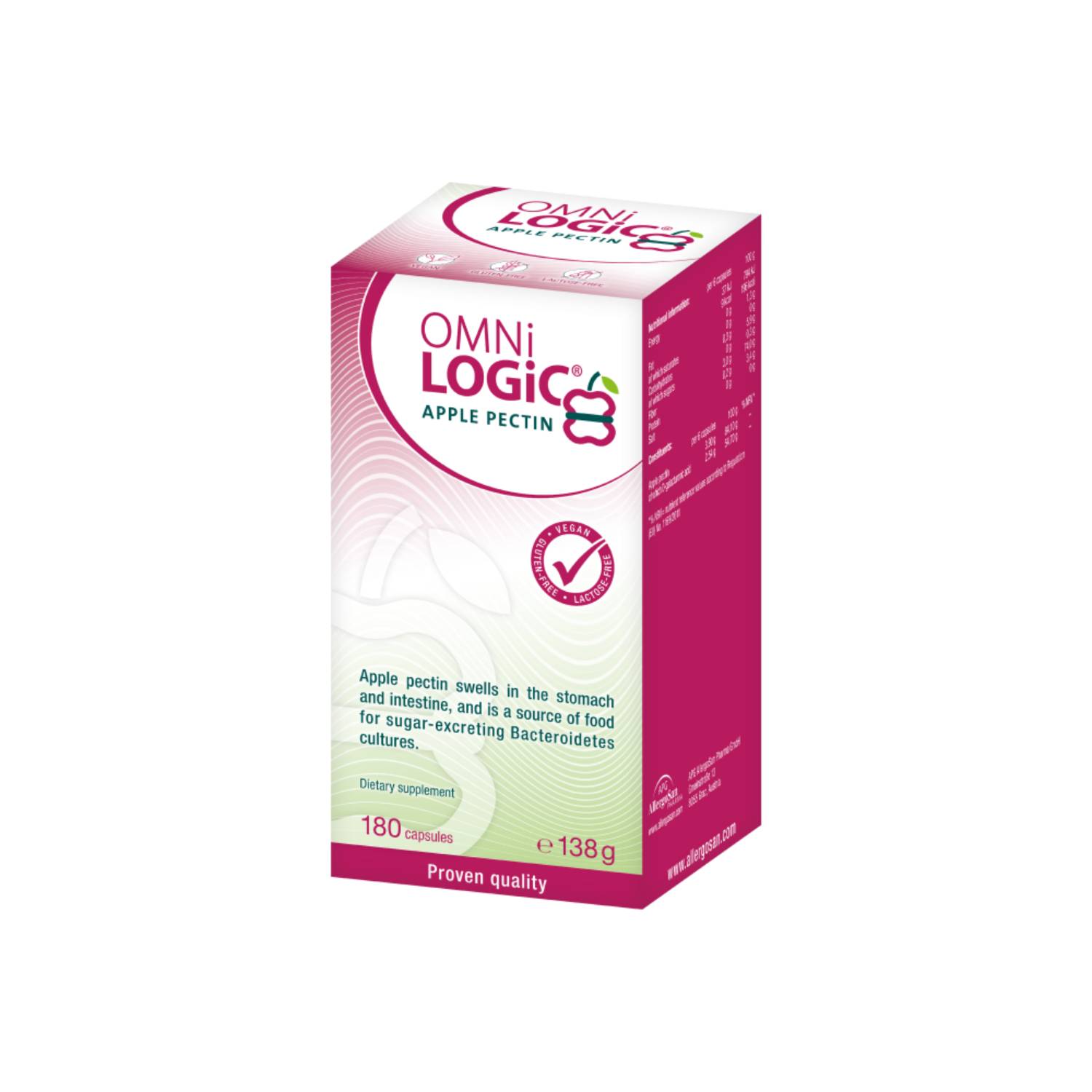 Omnilogic applepectin, 180 kapsułek (data ważności: 31.05.2026)