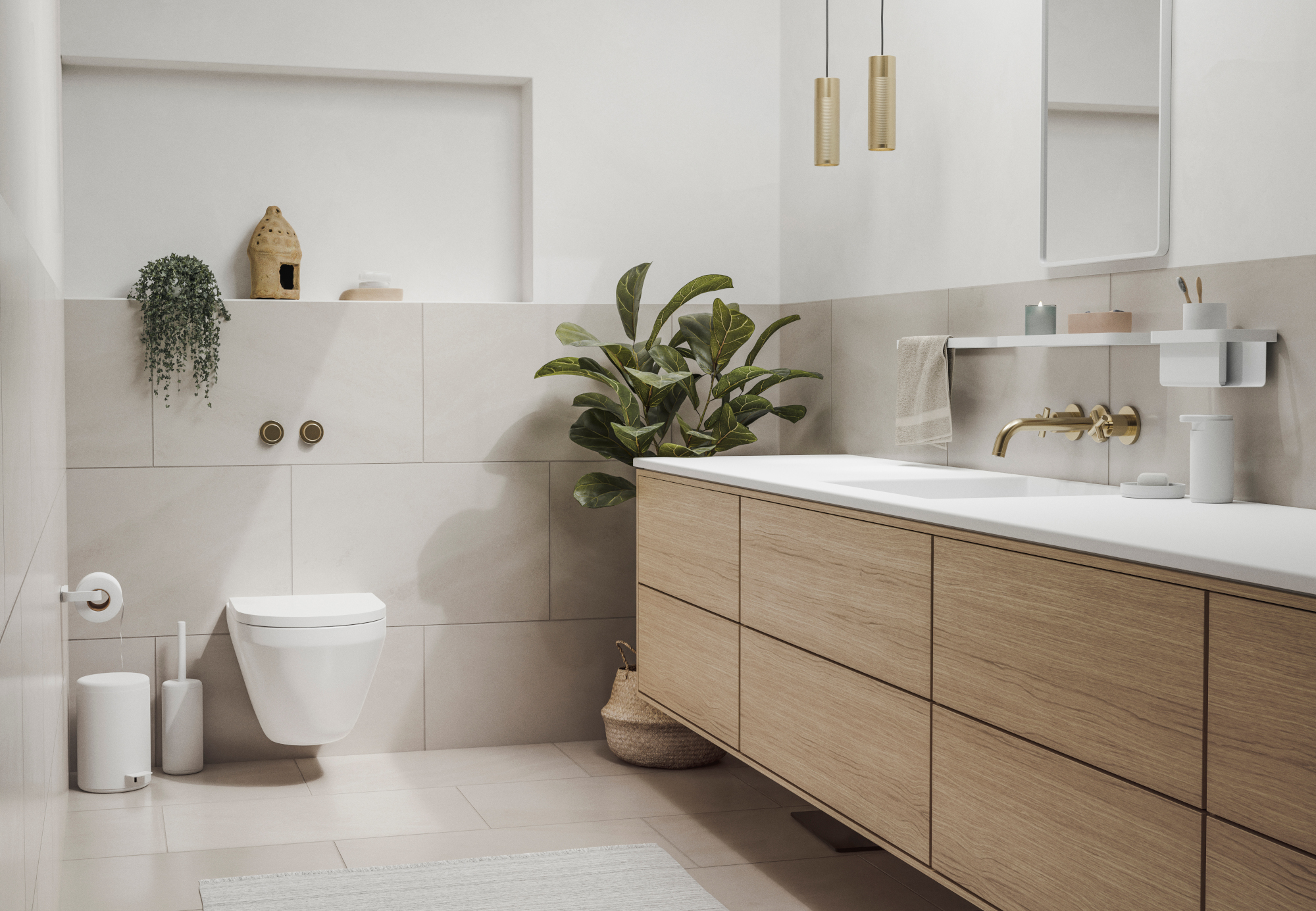 Zone Denmark Rim lustro 70x44 cm prostokątne biały 14476