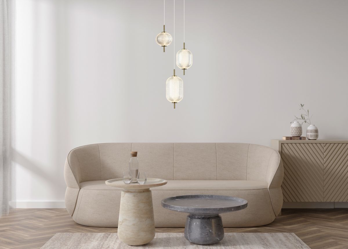 Italux lampa wisząca 3x23 W przezroczysta/złota PND-81438-3-GD