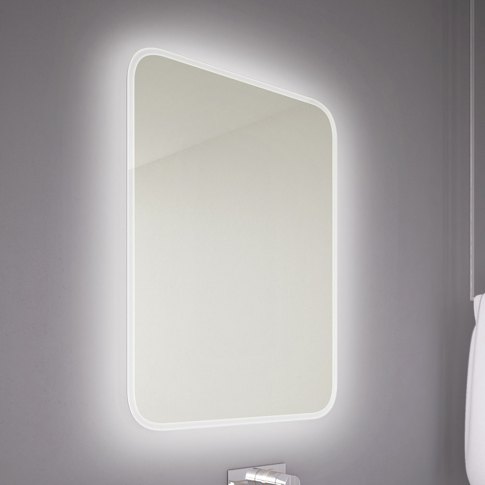 Dubiel Vitrum Senso lustro prostokątne 70x50 cm z oświetleniem