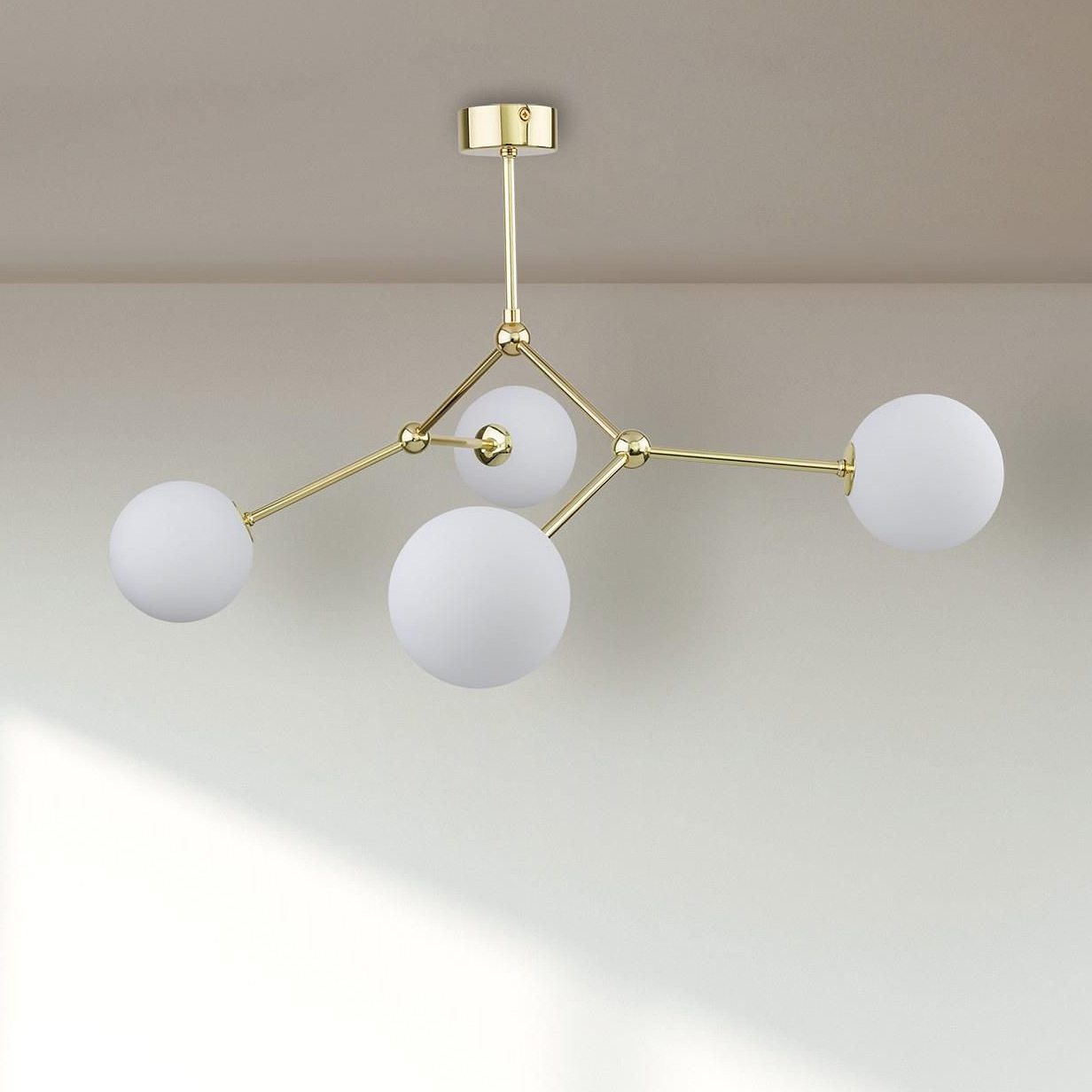 TK Lighting Fairy lampa podsufitowa 4x6W złota/biała 6470