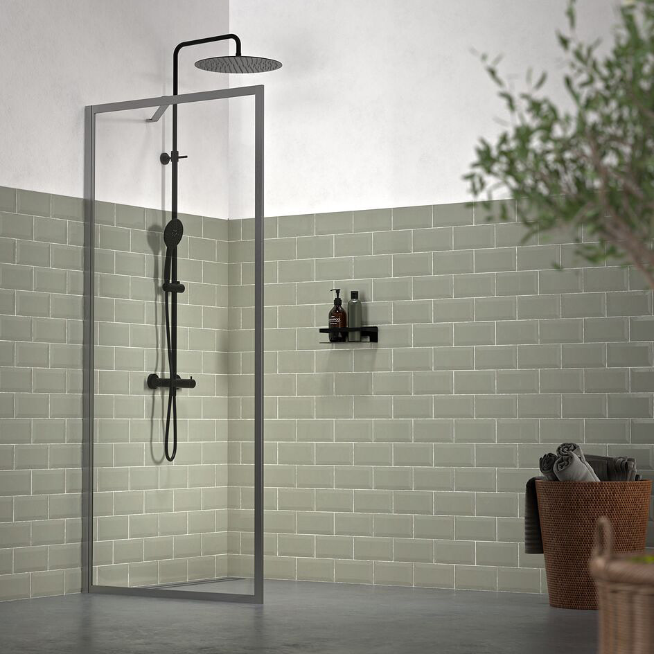 Sealskin Contour Walk-In ścianka prysznicowa 90 cm wolnostojąca szary mat/szkło przezroczyste CDA30886145100