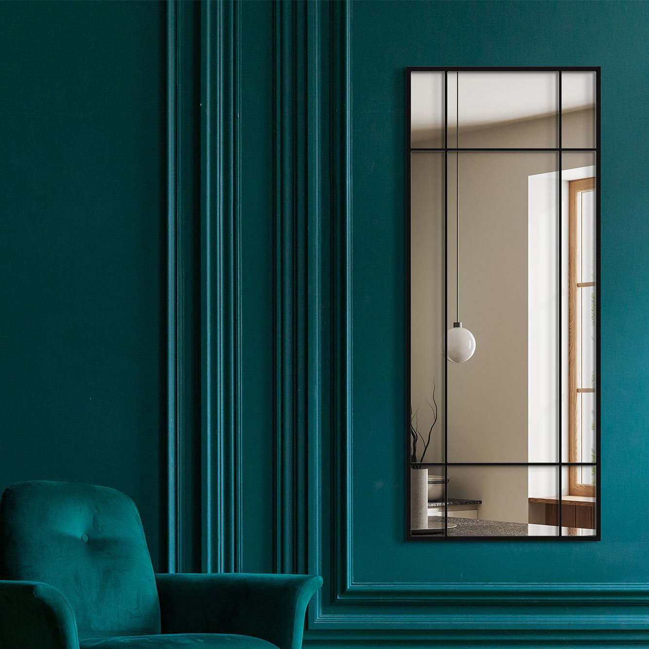 Styler Loft lustro 60x150 cm prostokątne czarny LU-12371 - Wysyłka w 24h