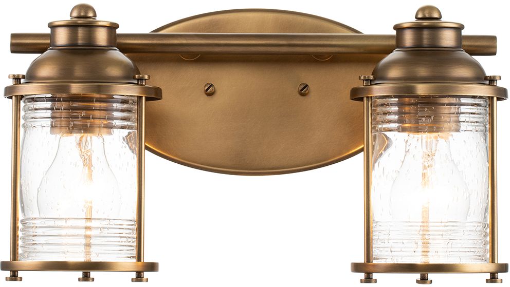 Quintiesse Ashland Bay kinkiet 2x60 W mosiądz QN-ASHLANDBAY2-NBR-BATH