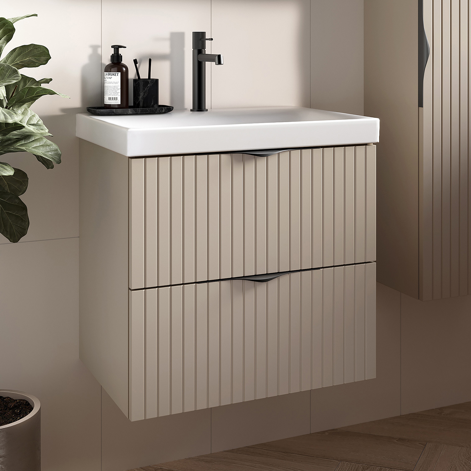 Cersanit Tirso umywalka z szafką 80 cm kaszmir S801-543 - Wysyłka w 24h