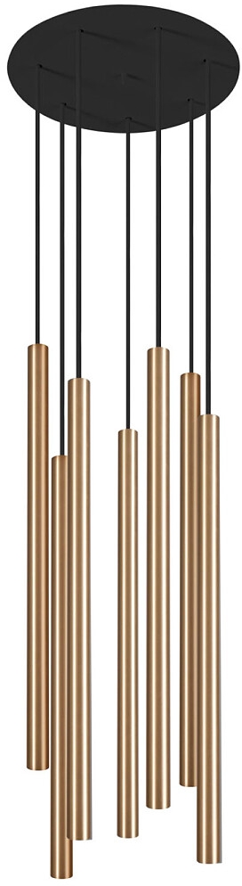 Nowodvorski Lighting Laser lampa wisząca 7x10 W czarna-mosiądz 8921