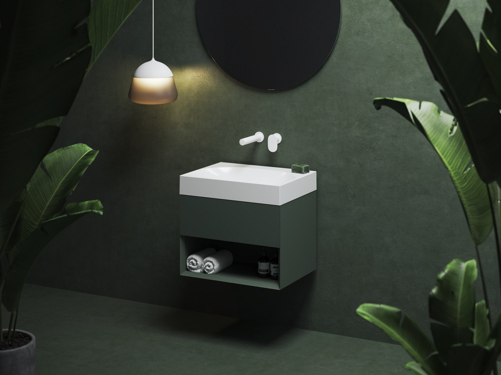 Ravak Lite szafka 60x45x43 cm podumywalkowa wisząca grey green X000001858