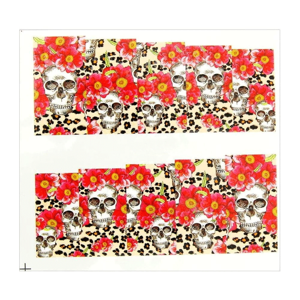 Naklejki wodne do paznokci arkusz 7 x 6,5 cm na 10 palców c Nr 250