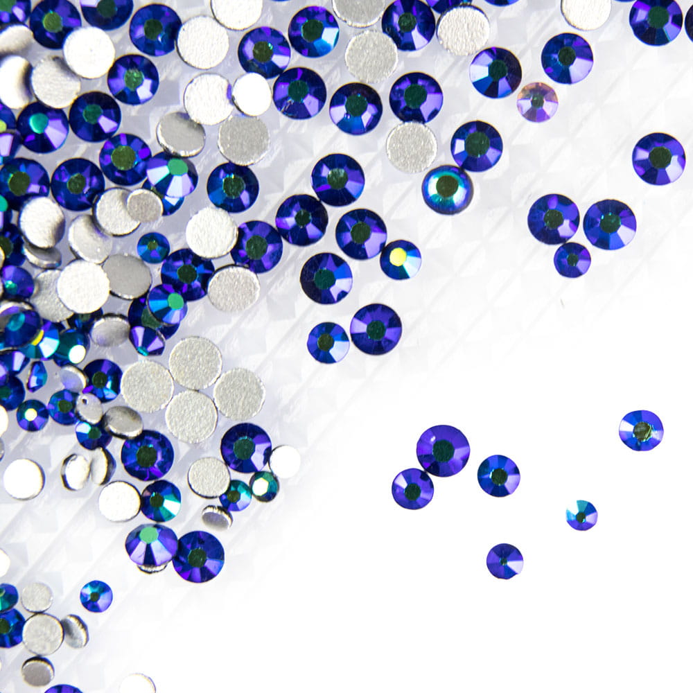 Cyrkonie do paznokci szklane Sapphire AB mix rozmiarów ok.1440 szt. paczka