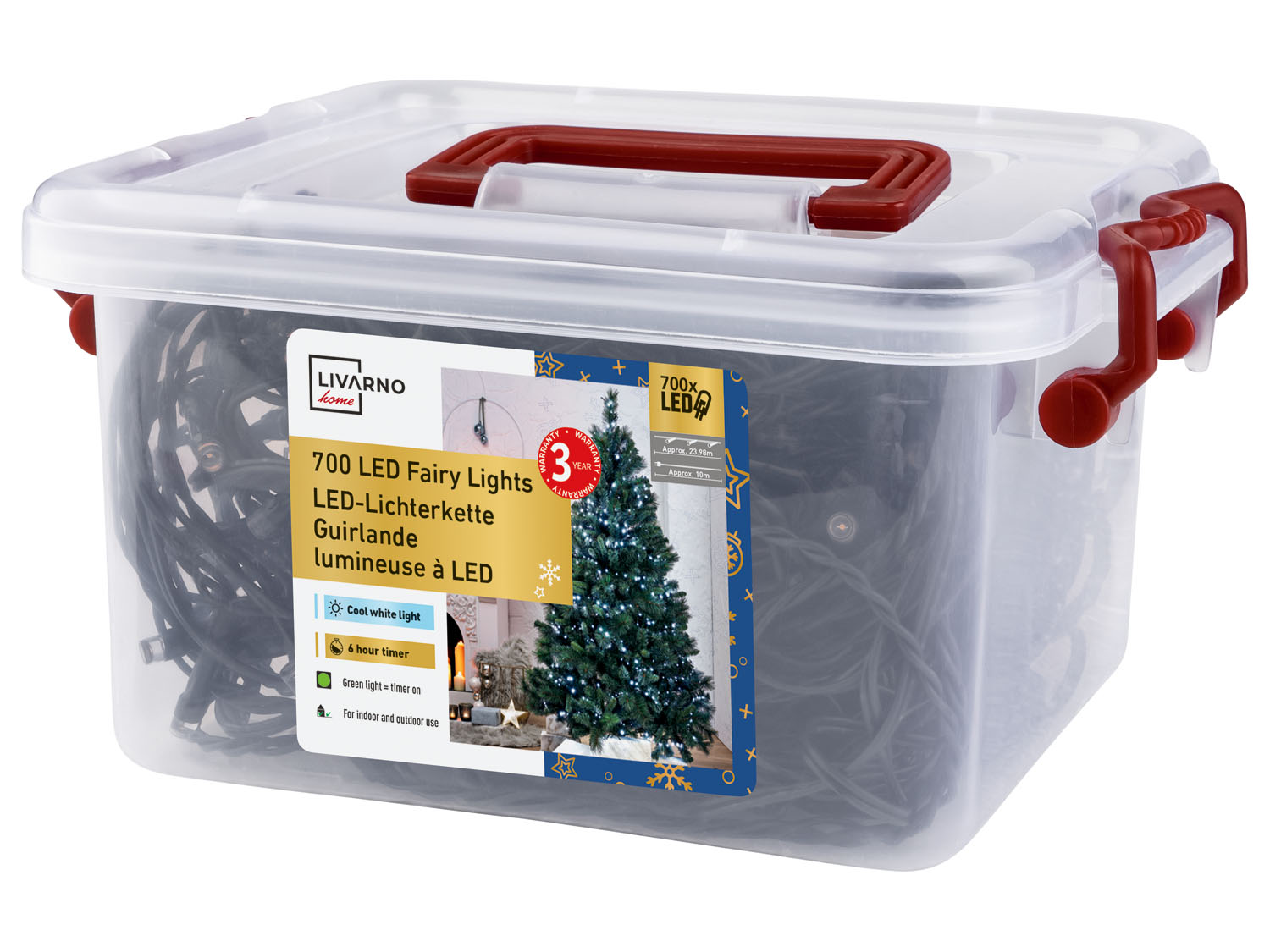 Livarno home Łańcuch świetlny 700 diod LED Zimna biel