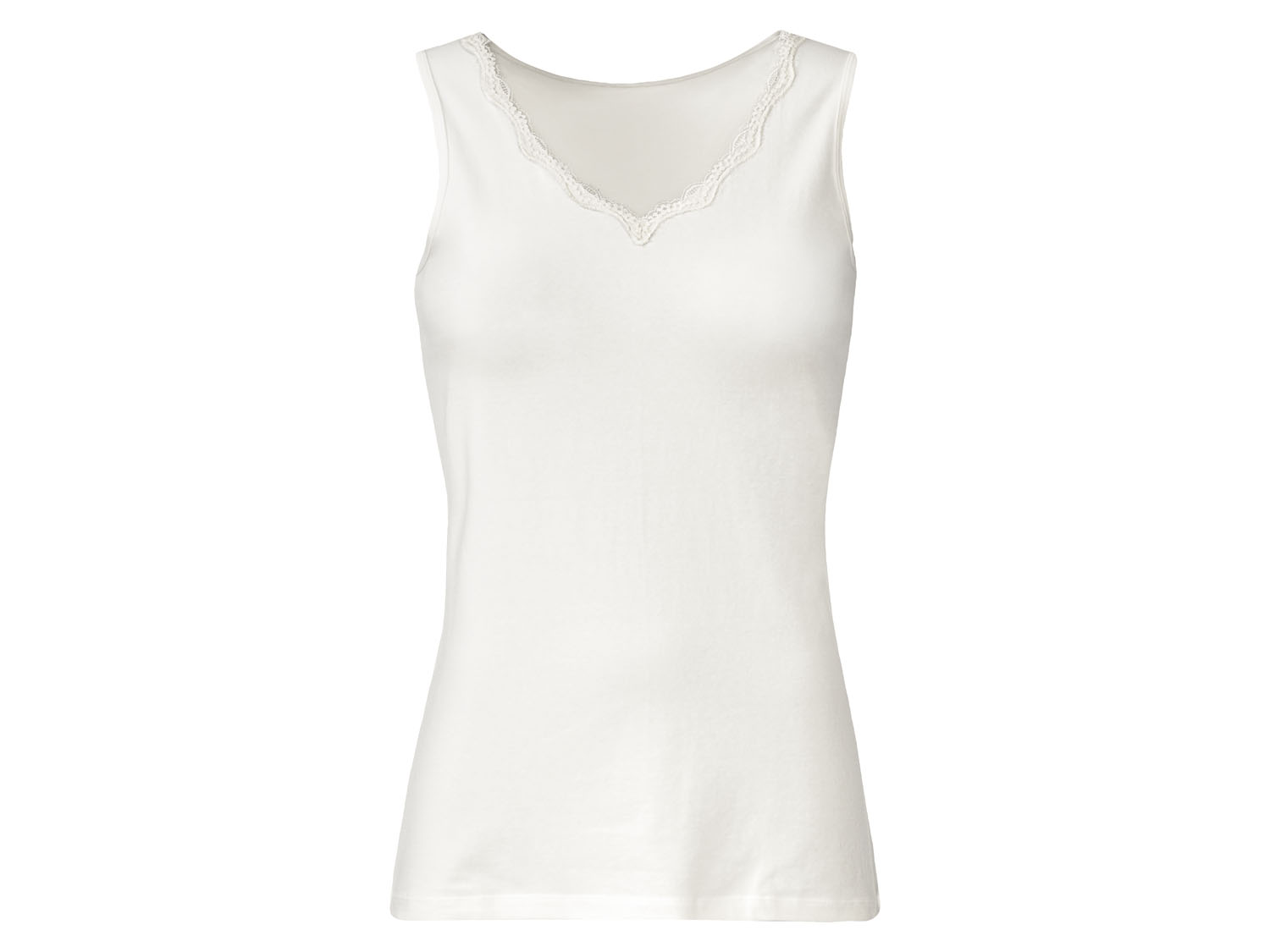 esmara Podkoszulka damska z koronką Kremowy, L44/46