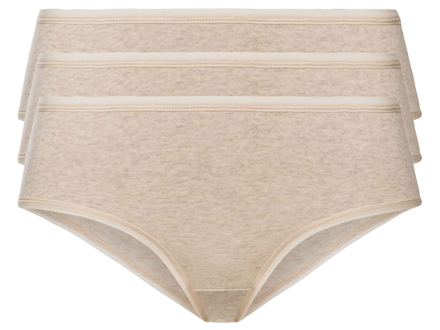 esmara Majtki hipstery damskie z biobawełny, 3 pary L 44/46, Beżowy