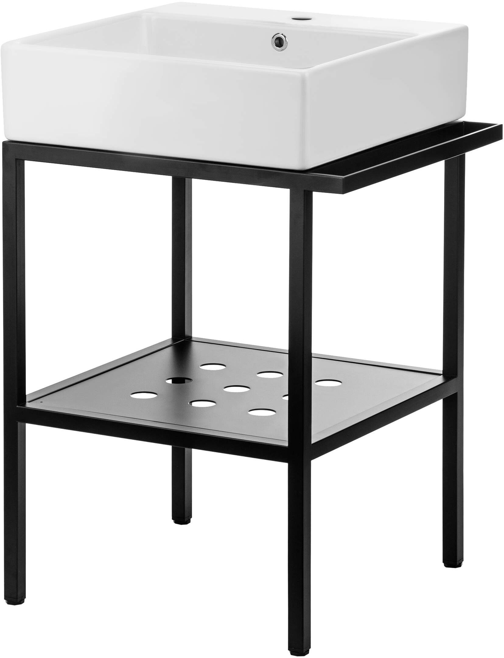 Darmowa Dostawa - Umywalka z konsolą 50 cm czarną Deante Temisto CDTS6U4S