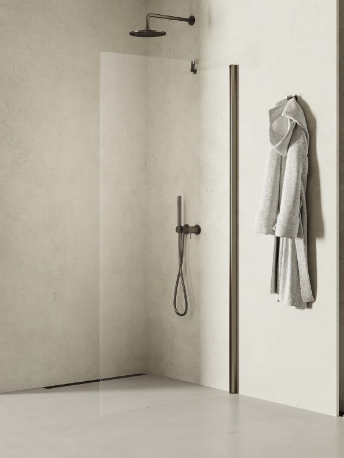 Darmowa Dostawa - Ścianka prysznicowa walk-in 110 cm grafitowy szczotkowany/szkło przezroczyste New Trendy New Soleo Gunmetal Brushed K2263