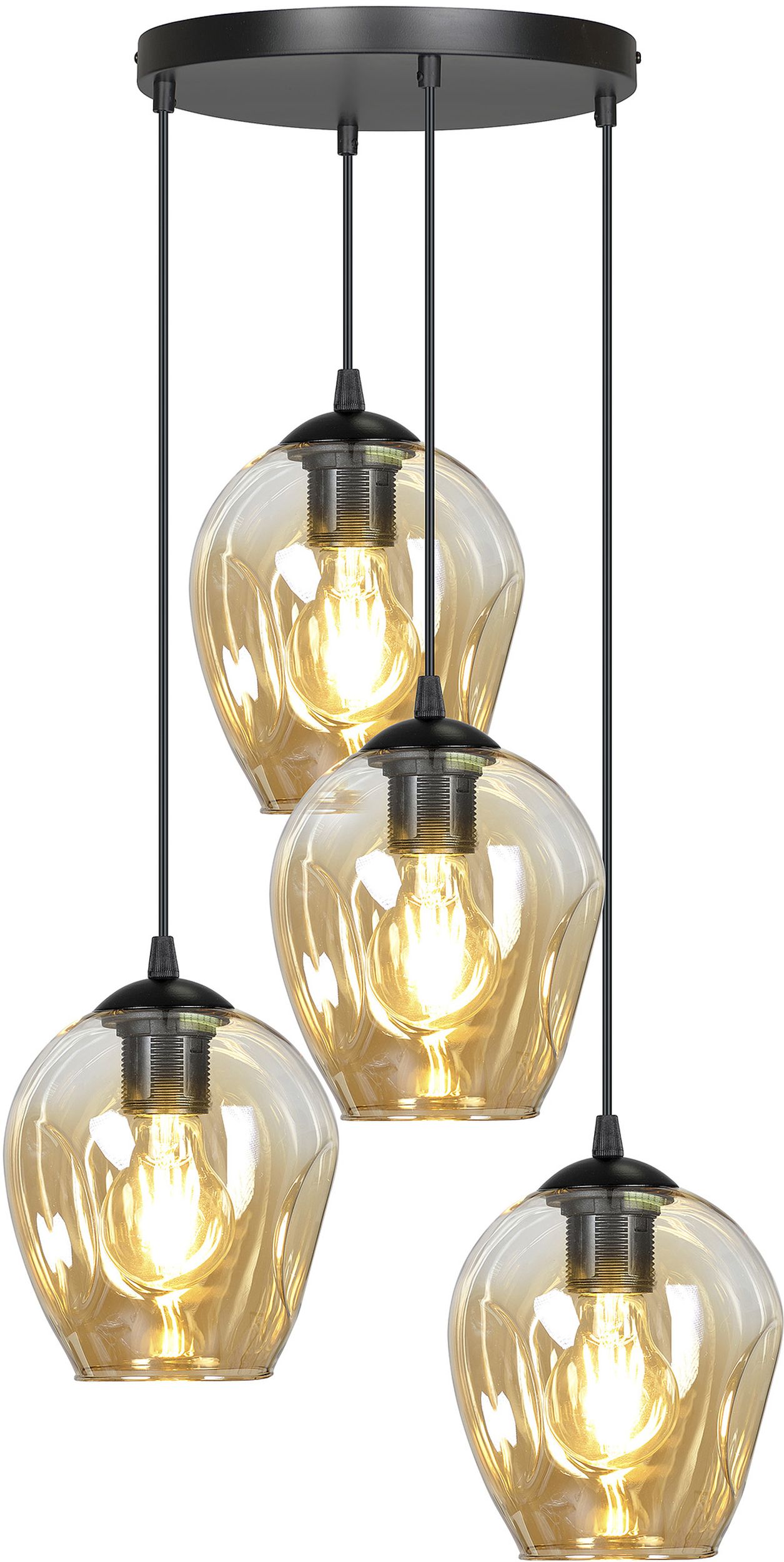 Darmowa Dostawa - Lampa wisząca 4x15 W czarna-bursztynowa Emibig Istar 6814PREM