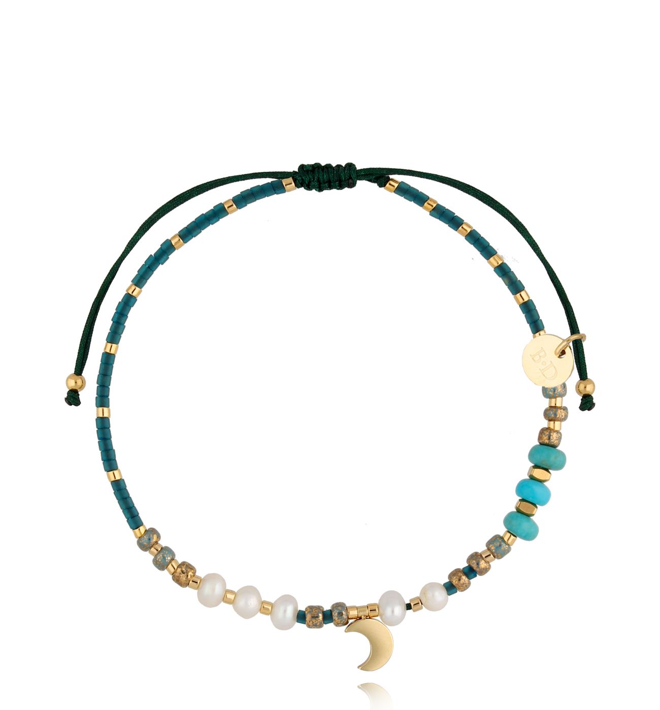Bransoletka z perełkami zielona Hottest - By Dziubeka