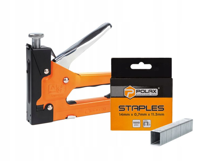 Zszywacz tapicerski Polax z regulatorem 4-14mm Zszywki A/53 14mm 0.7mm 11.3mm 1 szt.