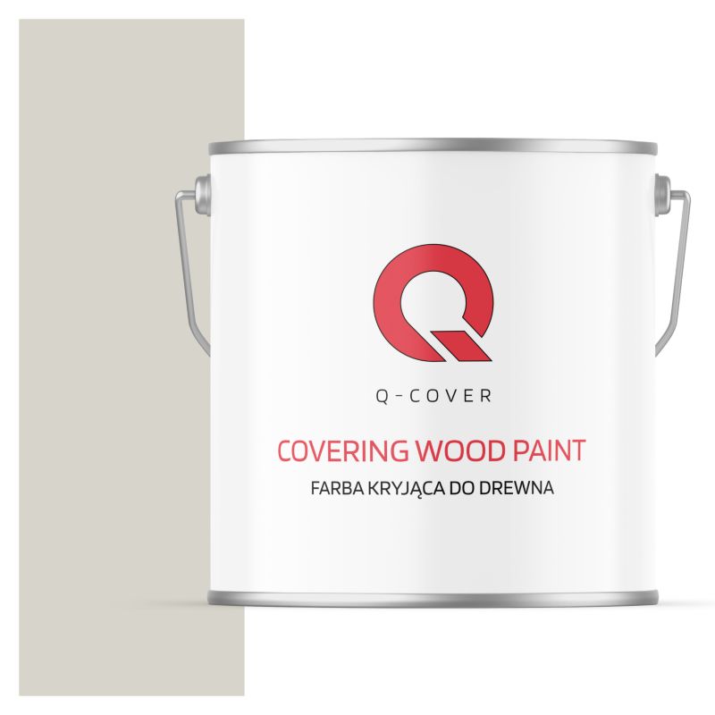Farba Kryjąca do Drewna Q-Cover Biało-Szary RAL9002 Wysoki Połysk 5L