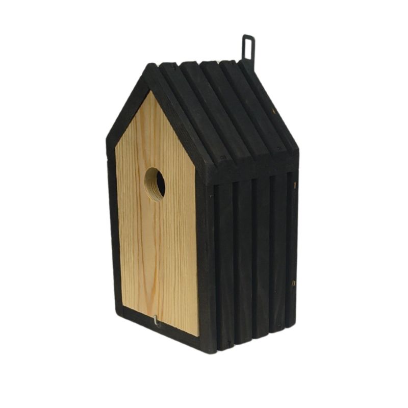 Budka lęgowa dla ptaków MODO24 wlot 2,8 cm impregnowana czarno-naturalne drewno 1 szt.