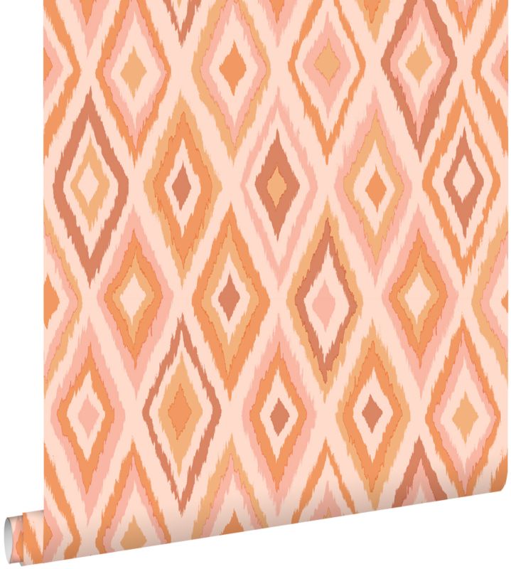 Tapeta ESTAhome diamenty różowymIpomarańczowym 50 x 900 cm - 1 rol.