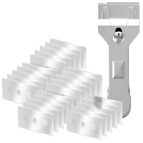 Skrobak do czyszczenia, Sillar, do płyt ceramicznych, indukcyjnych, szyb, stal nierdzewna, 25 ostrzy wymiennych, zestaw, 26szt