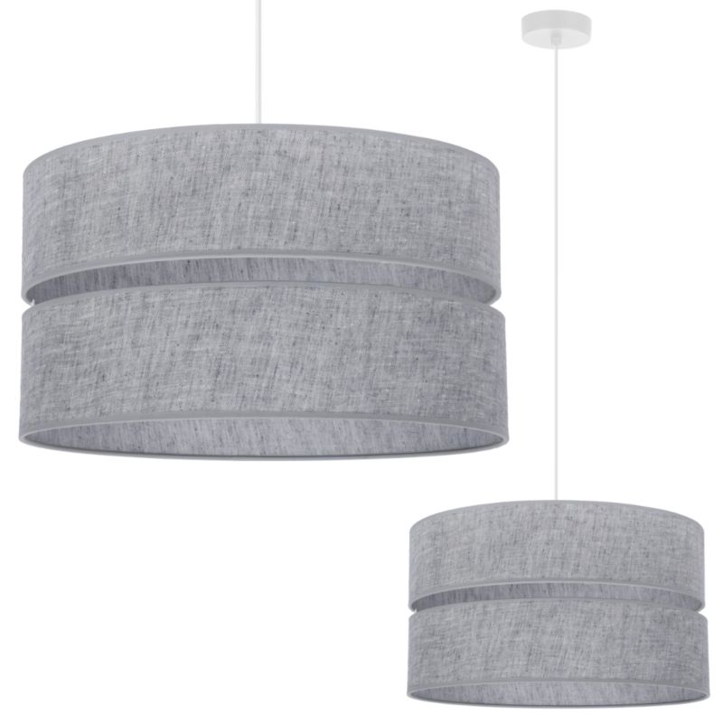 Lampa sufitowa wisząca Light Home LH Len Duo 1x E27 60W klosz 40cm biały/szary 1szt.