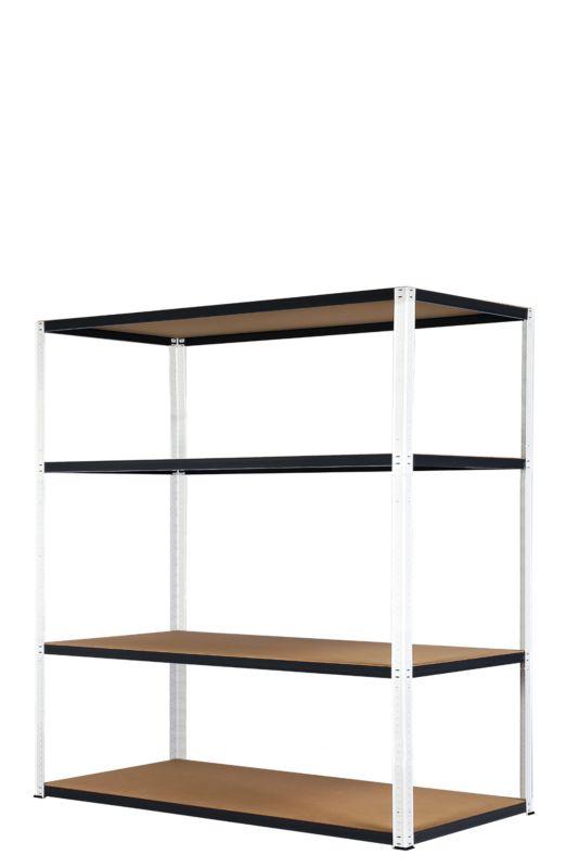 Regał metalowy MODO24 magazynowy garażowy biało-grafitowy helios 180x150x50cm 4 półki po 275 kg 1 szt.