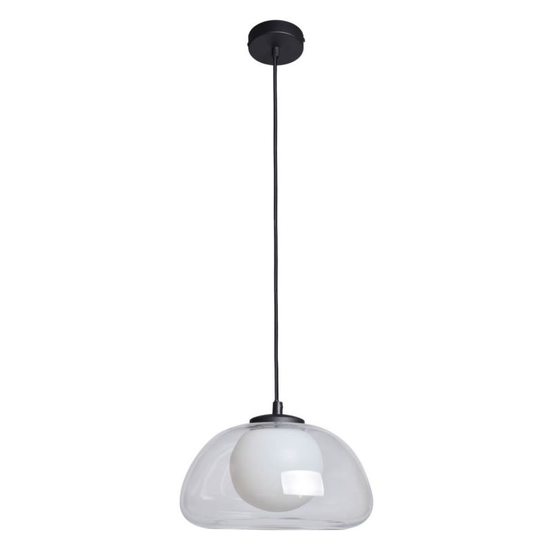 Lampa wisząca Italux AINALE czarna przezroczysta 1xG9x7W wym:150x24,5x24,5cm IP20 -1 szt.