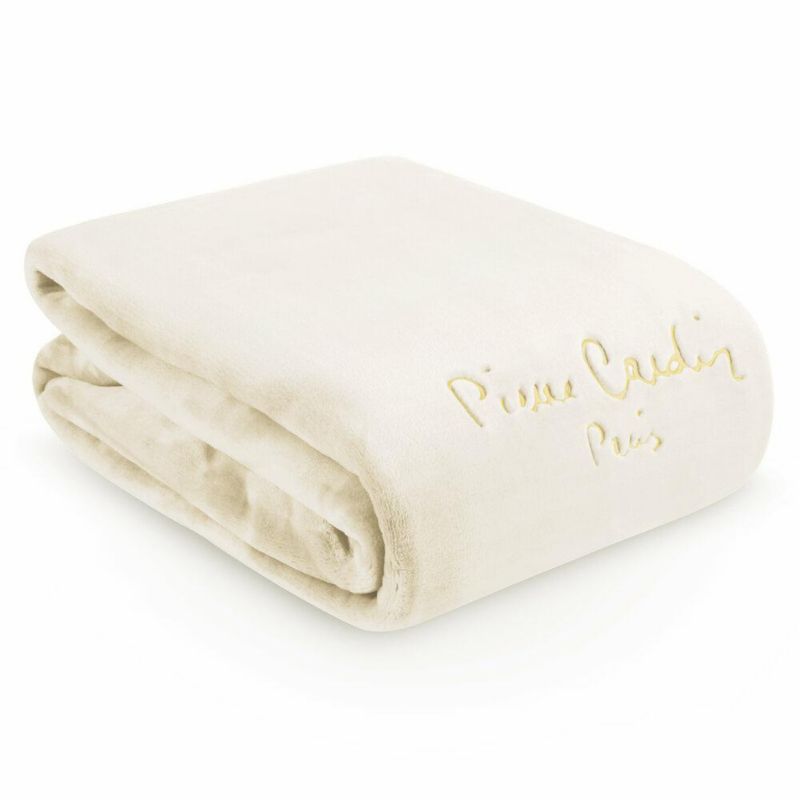 Koc CLARA1 PIERRE CARDIN Eurofirany 240 x 220 cm kremowy o wysokiej gramaturze szt. 1