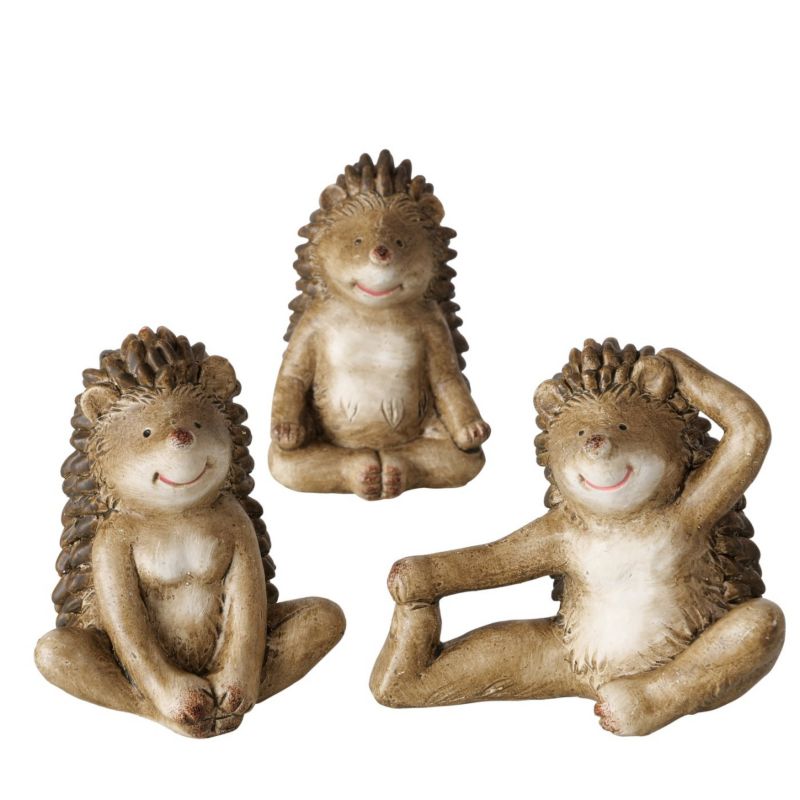 Figurki ogrodowe Hugy Boltze dekoracyjne jeże 3 szt.