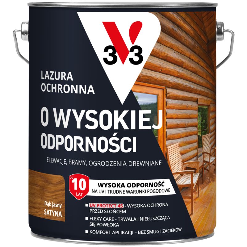 Lazura ochronna o wysokiej odporności V33 dąb jasny 5 l
