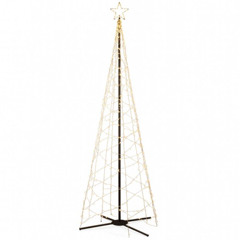 Choinka zewnętrzna LED Springos 500 cm świecąca 840 LED ciepły biały + ciepły biały flash 1 szt.