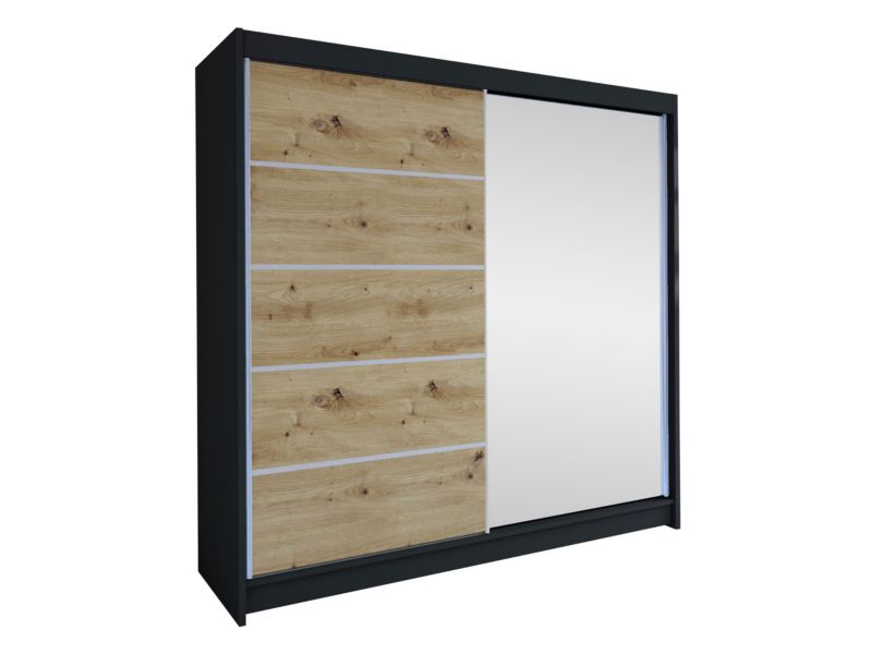 Szafa MIRJAN 24 z drzwiami przesuwnymi Talin III czarny/dąb artisan 1 szt.