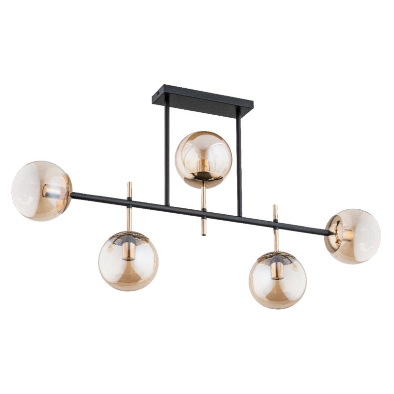 Lampa wisząca złote detale Alfa DALIA czarna 5xE14x10W IP20 wym:53x98x14cm - 1 szt.