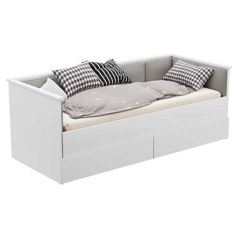 Łożko rozkładane Kobi HELIOS z panelami tapicerowanymi szary 200x80/200x160 1 szt.