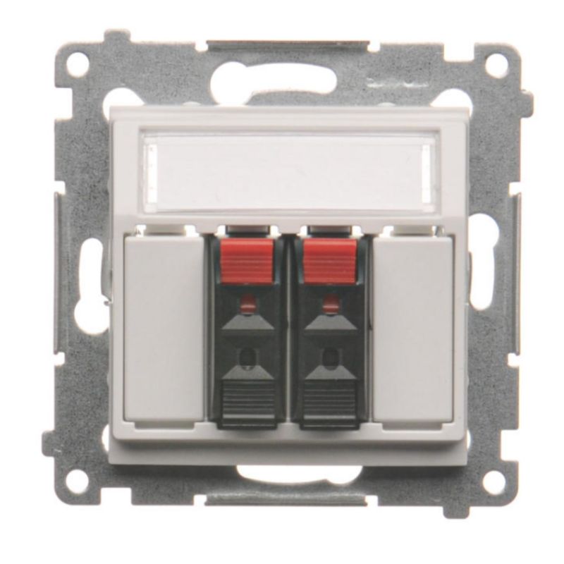 Gniazdo Głośnikowe Podwójne 2X Simon 54 Białe z Polem Opisowym 1 szt.