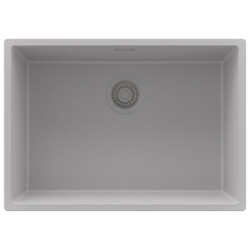 Zlewozmywak Londyn Slim PRIMAGRAN Nablatowy 66x47cm do szafki od 70cm, Szary + Syfon, S395, 1 szt.