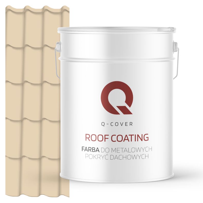 Farba do Metalowych Pokryć Dachowych Q-Cover Kremowo beżowy RAL1015 Mat 10L