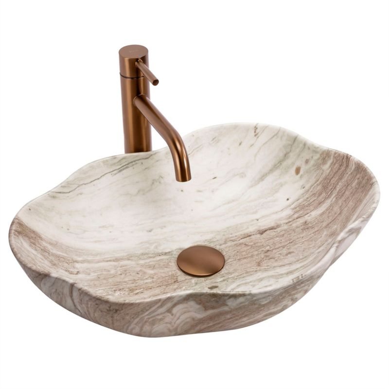 Umywalka Nablatowa Rea Pearn Saturn Beżowy, Imitacja Kamienia 50,5X38X13,5CM 1Szt