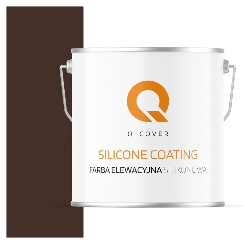 Farba Elewacyjna Silikonowa Fasadowa Q-Cover Czekoladowy brąz RAL8017 5L
