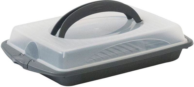 Pojemnik zamknięty Kela Deli szary 45x30x9 cm plastikowe wieczko uchwyt transportowy 1 szt.